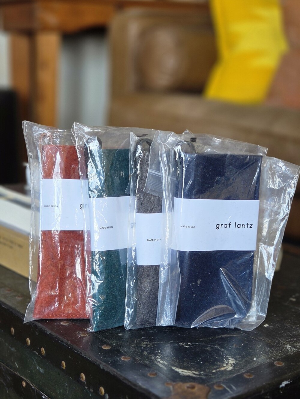 graf lantz Wool Felt Sunglass Cases (4) - Red, Green, Charcoal & Navy